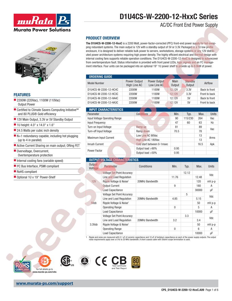 D1U4CS-W-2200-12-HA4C