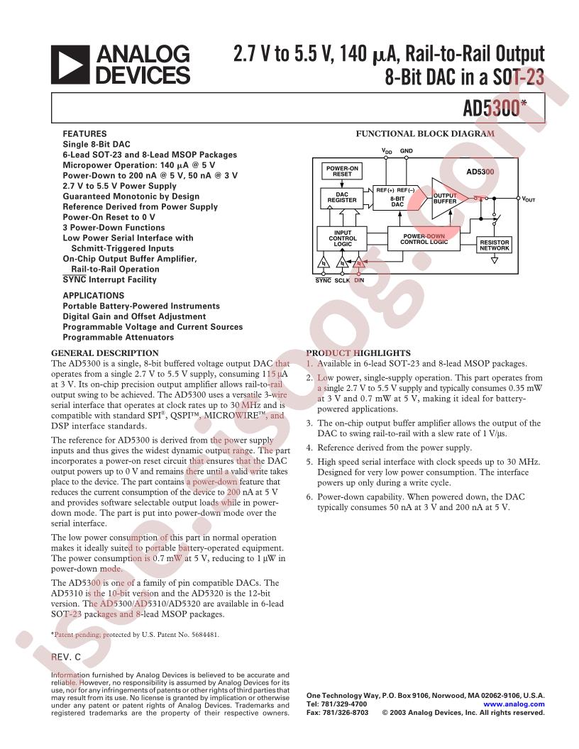 AD5300BRTZ-500RL7