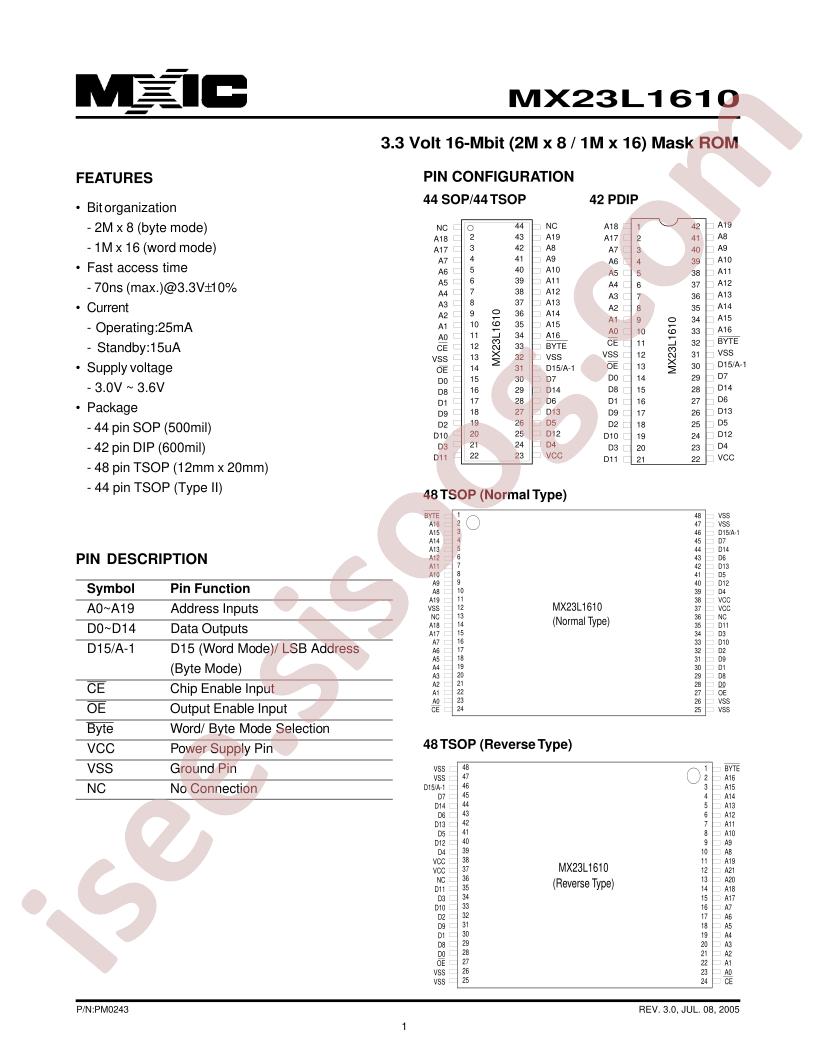 MX23L1610PC-15