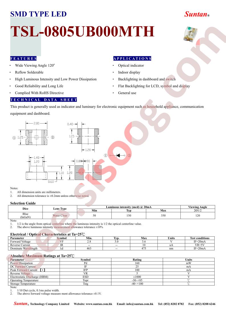 TSL-0805UB000MTH