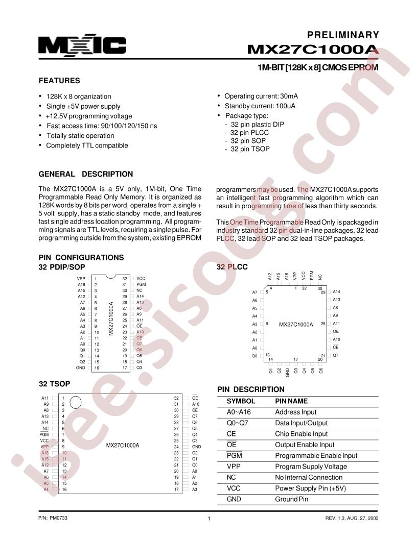 MX27C1000AMC-12
