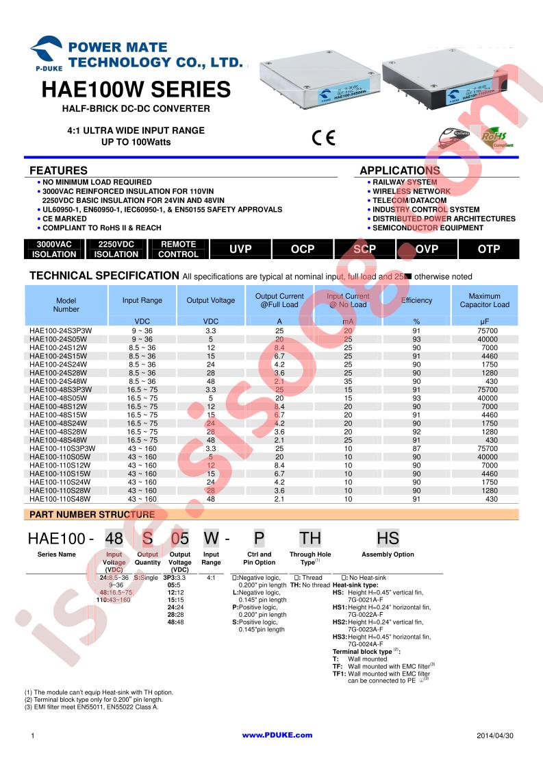 HAE100-110S05W