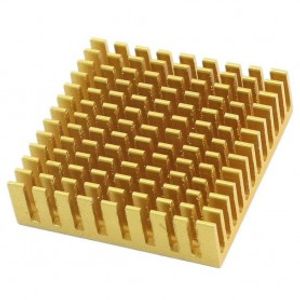 هیت سینک سایز 4x4cm مخصوص المان سردکننده رنگ طلایی