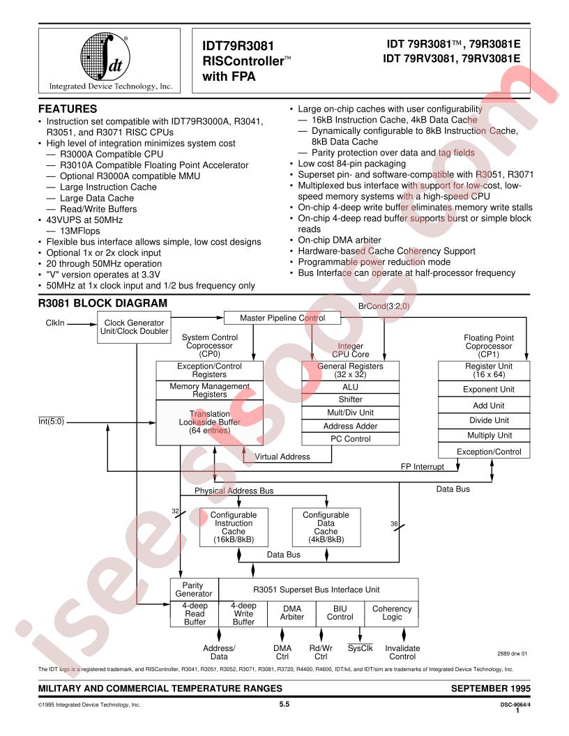 IDT79RV3081E-40MJM