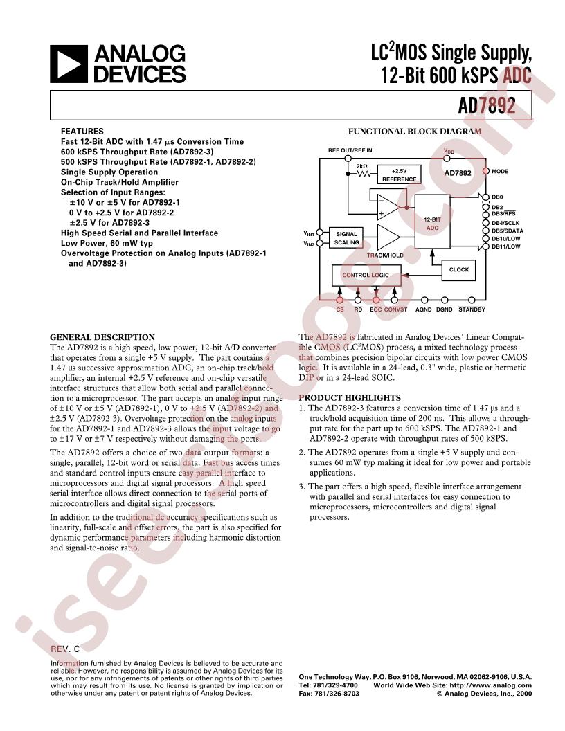 EVAL-AD7892-3CB