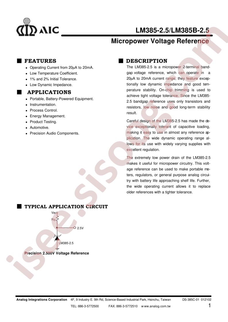 LM385B-2.5CSTR