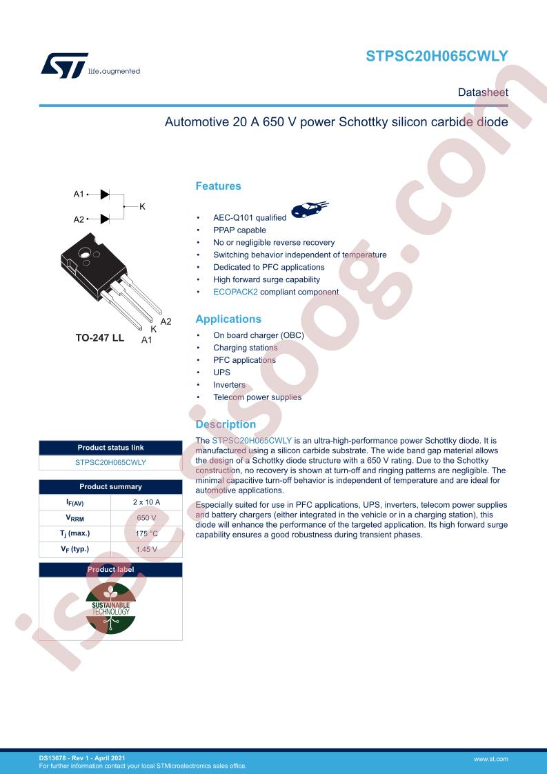 STPSC20H065CWLY