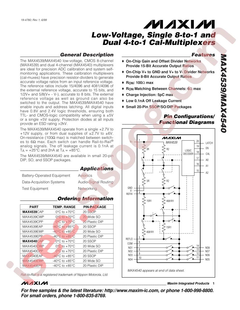 MAX4540CPP