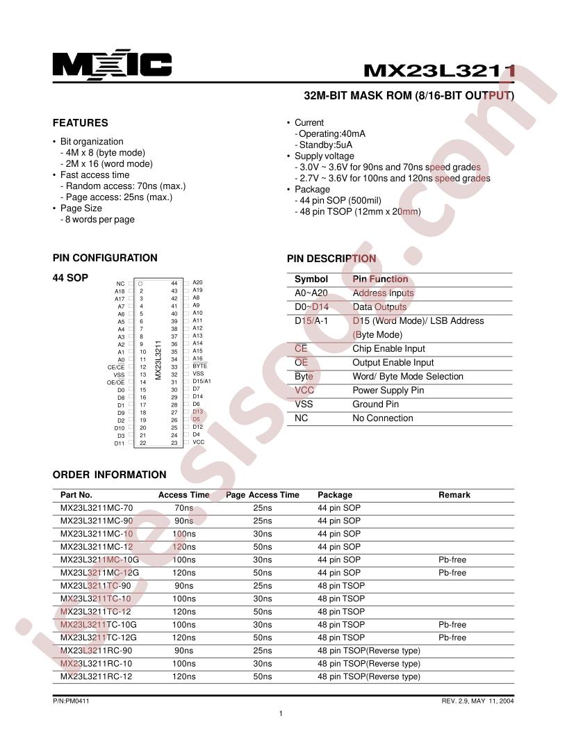 MX23L3211TC-12G