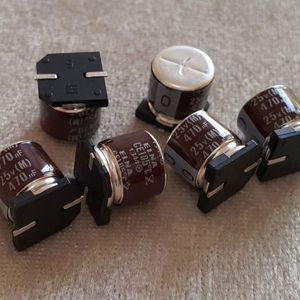 خازن 470 میکرو فاراد 25 ولت elna ژاپن نوع SMD مینیاتوری با امپدانس پایین