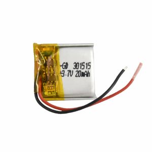 باتری لیتیوم پلیمر 3.7v ظرفیت 20mA ابعاد 301515