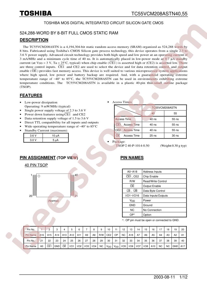 TC55VCM208ASTN40