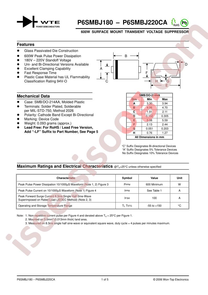 P6SMBJ210-T3