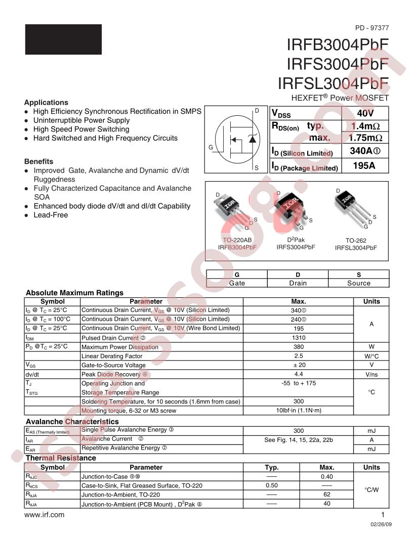 IRFS3004PBF