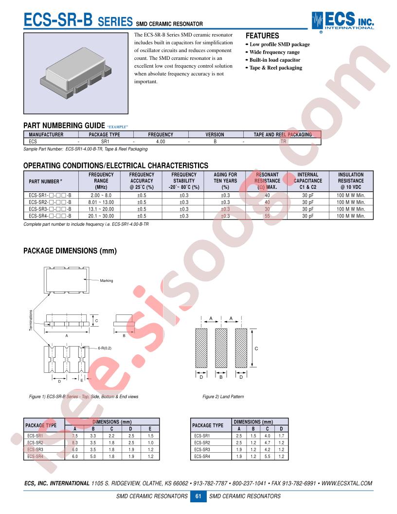 ECS-SR3-15.00-B-TR