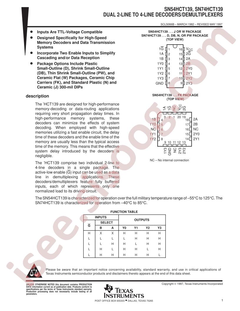 SN74HCT139DB