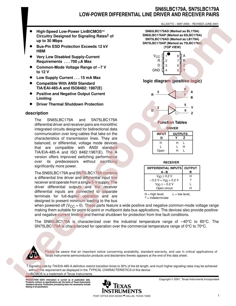 SN65LBC179AD