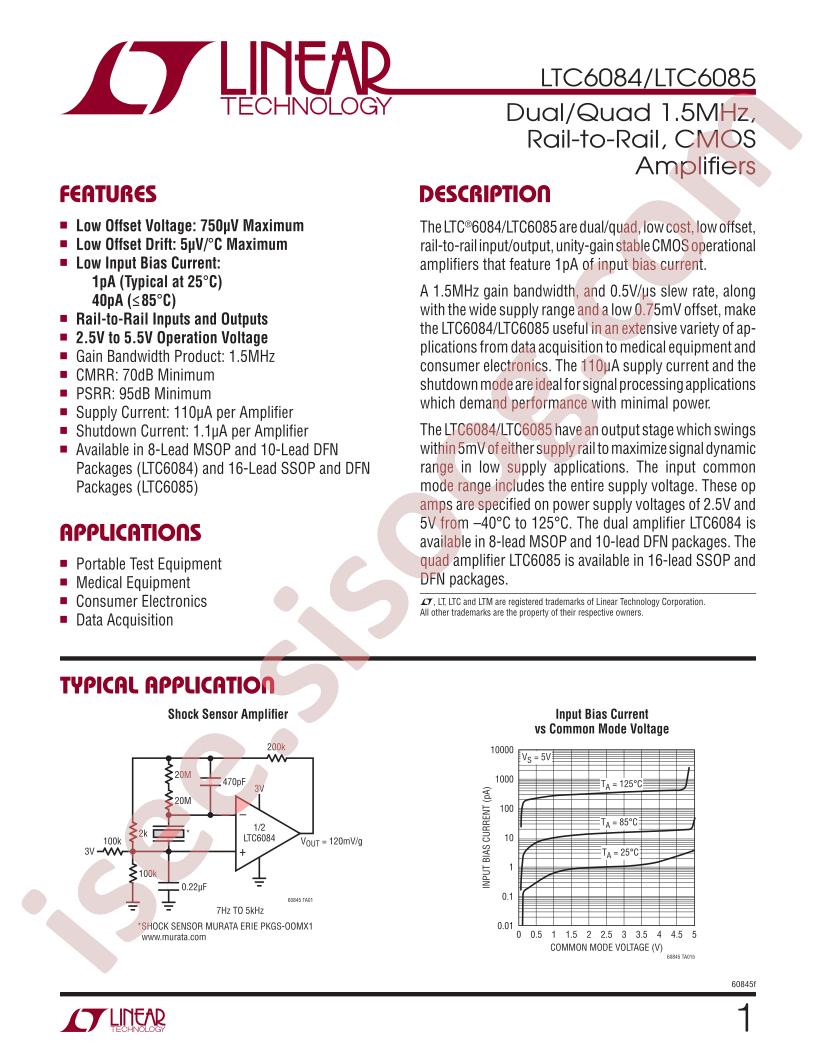 LTC6084HMS8-PBF