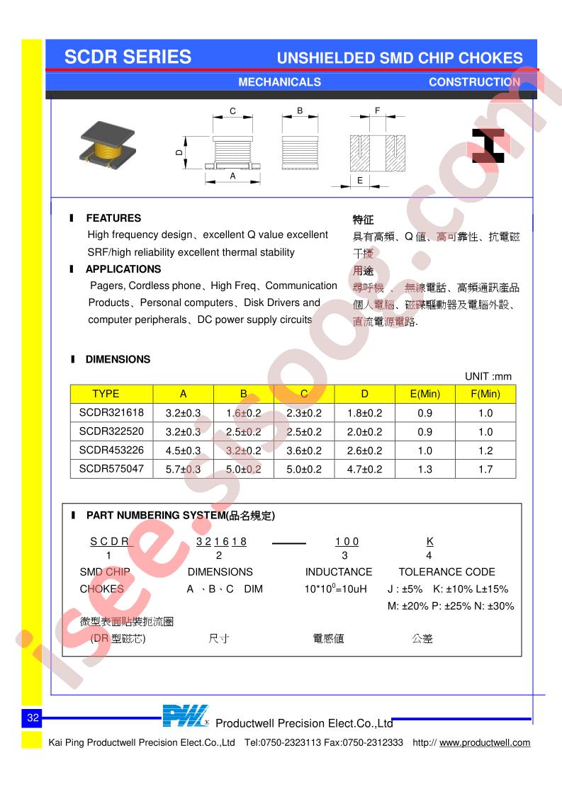 SCDR321618-101M