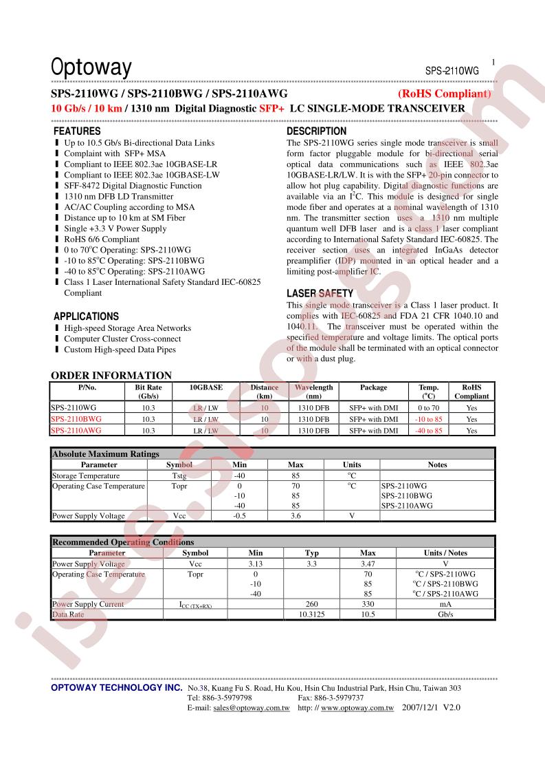 SPS-2110BWG