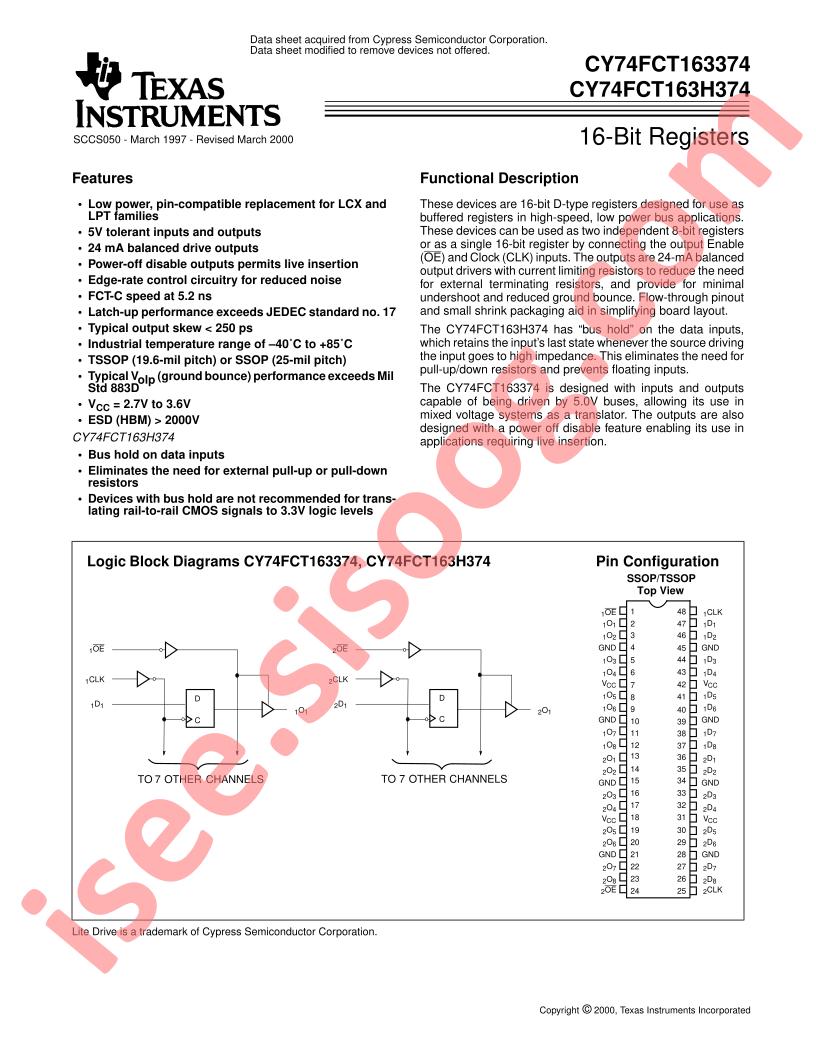 CY74FCT163374