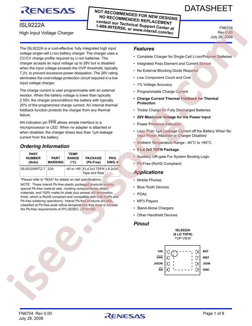 ISL9222AIRTZ-T