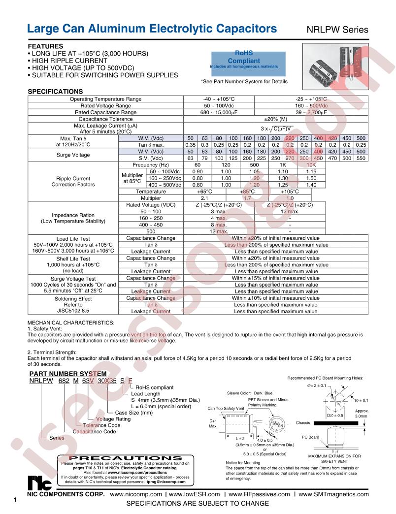 NRLPW272M50V22X25SF