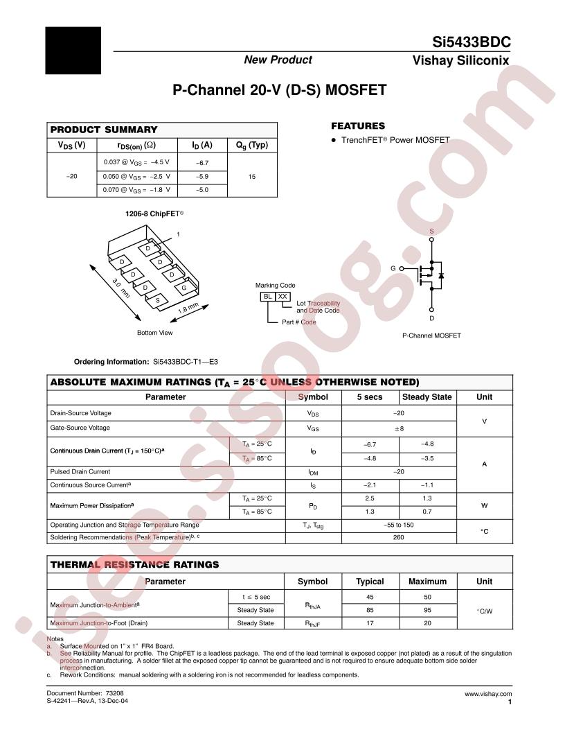 SI5433BDC-T1-E3