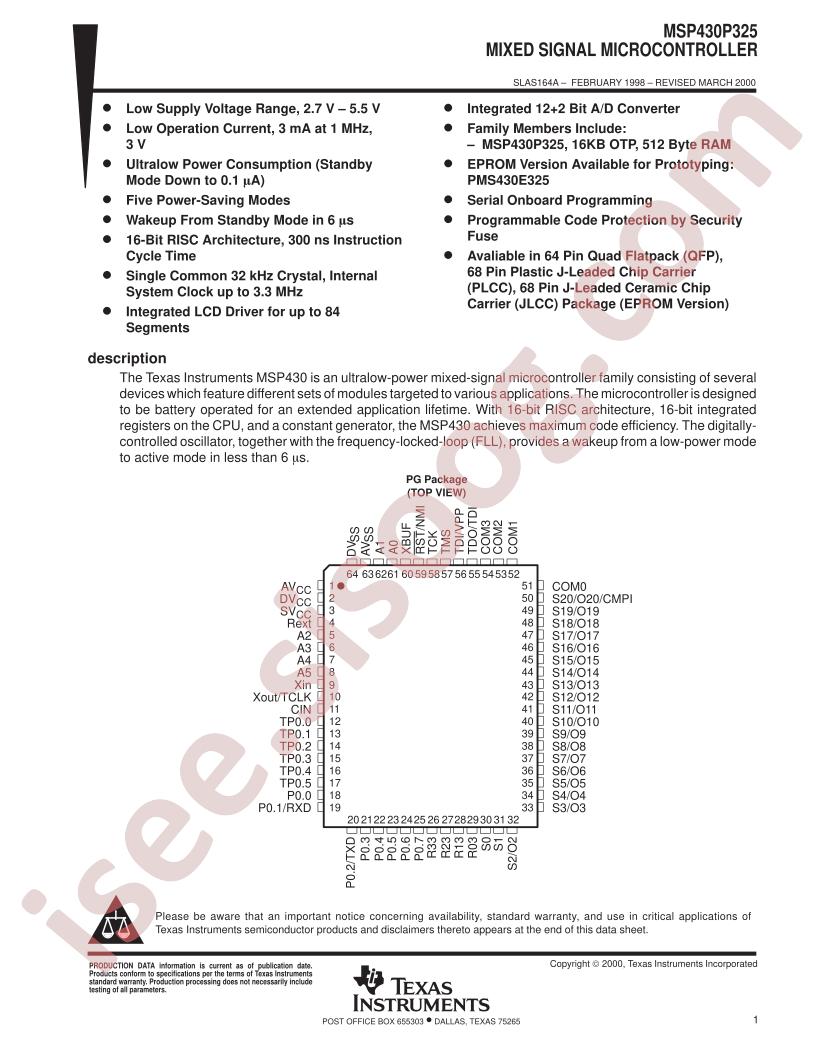 MSP430P325IPG