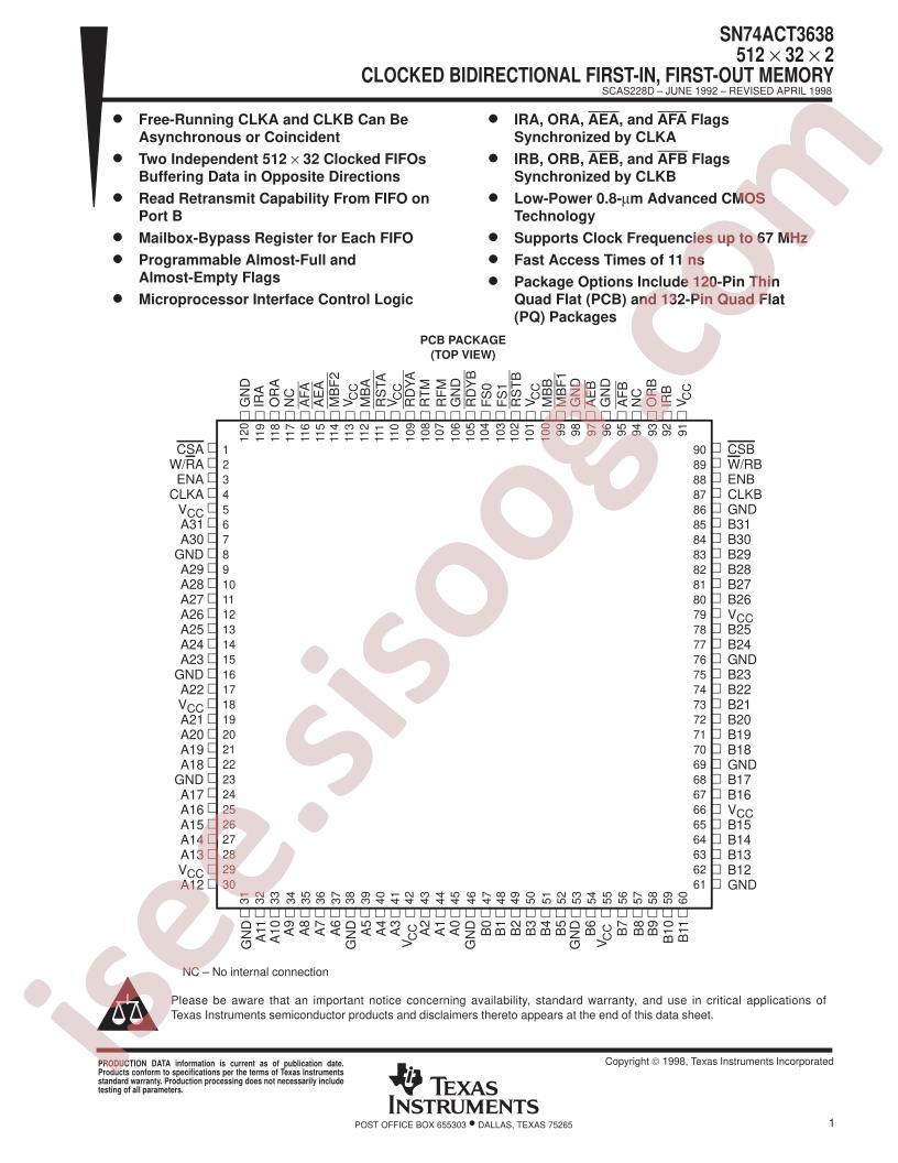 SN74ACT3638PCB