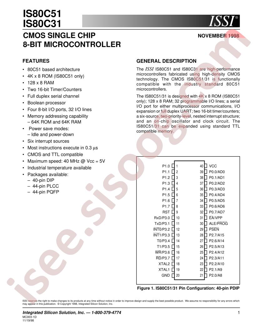 IS80C51-24PQ