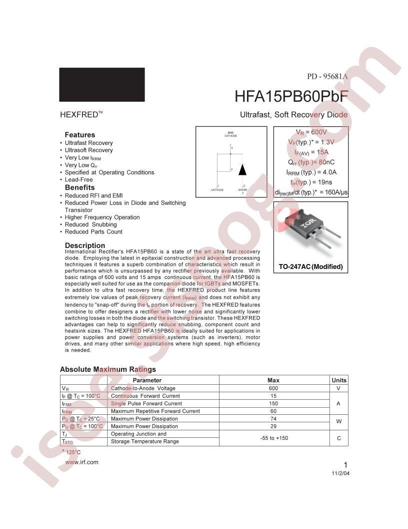 HFA15PB60PBF