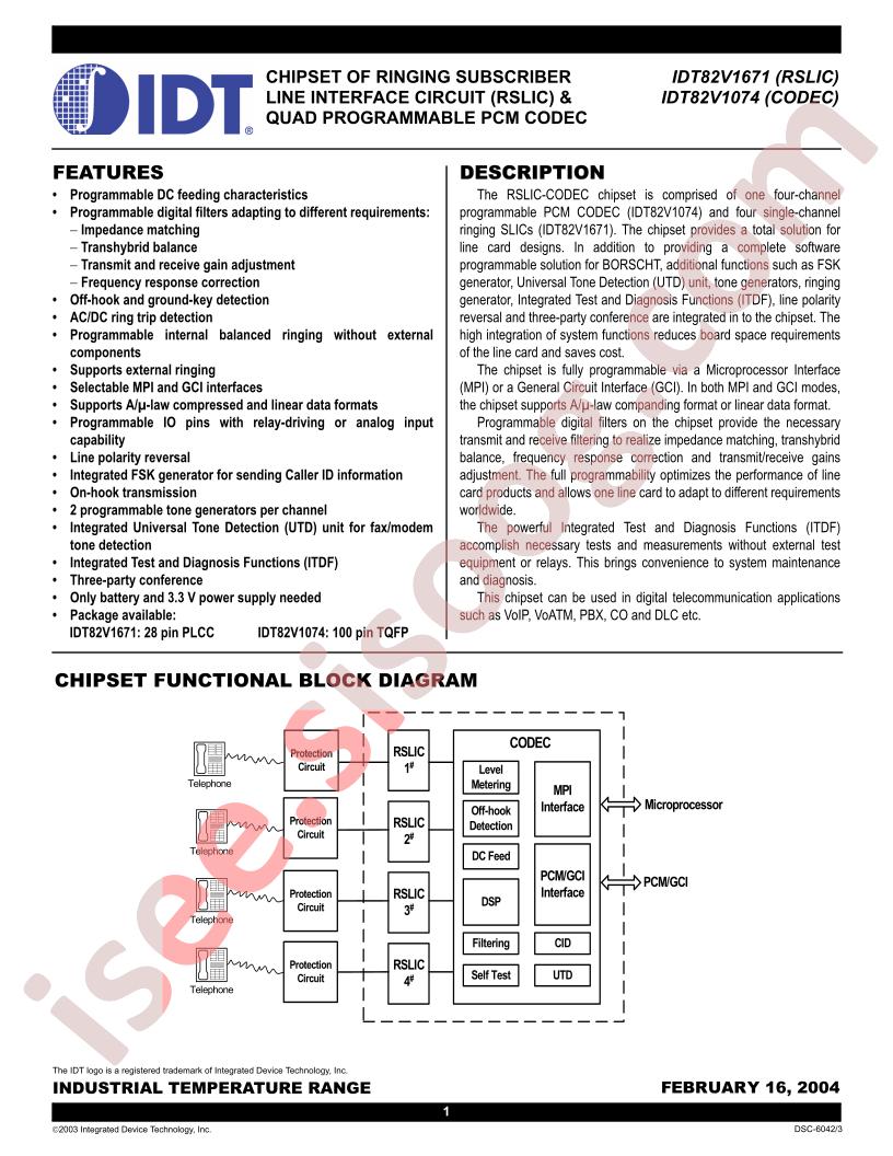 IDT82V1074