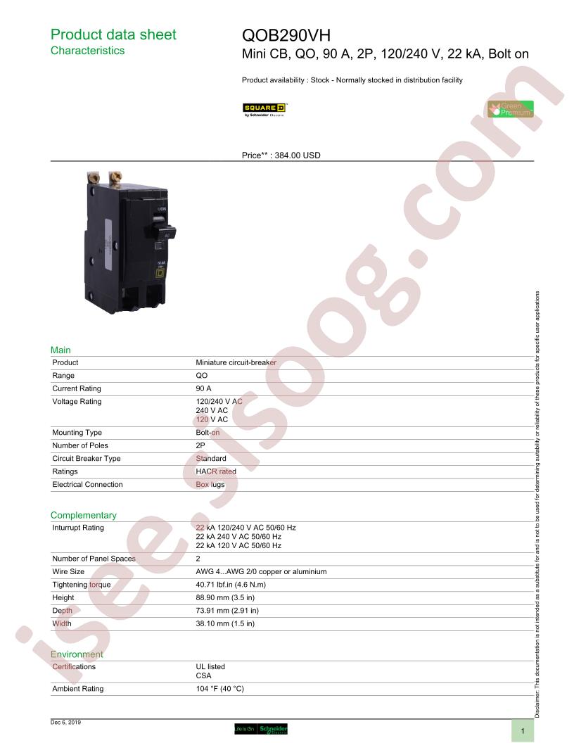 QOB290VH