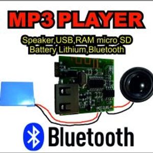 ماژول MP3 PLAYER بلوتوث دار فلش و رم به علاوه باتری و بلندگو