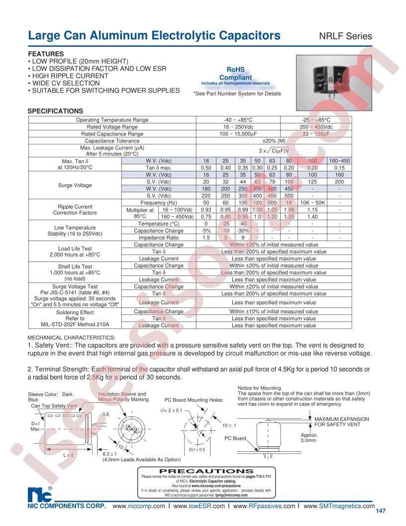 NRLF101M63V30X20F