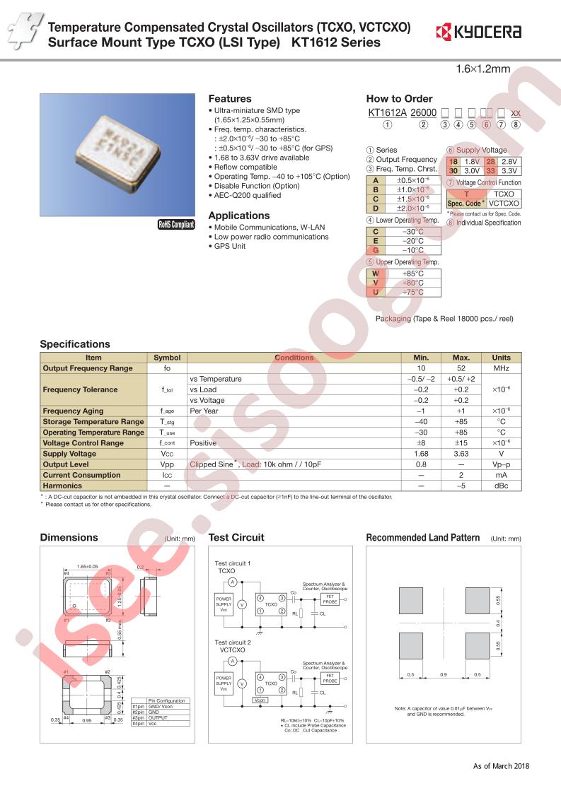 KT1612A26000DCV30T