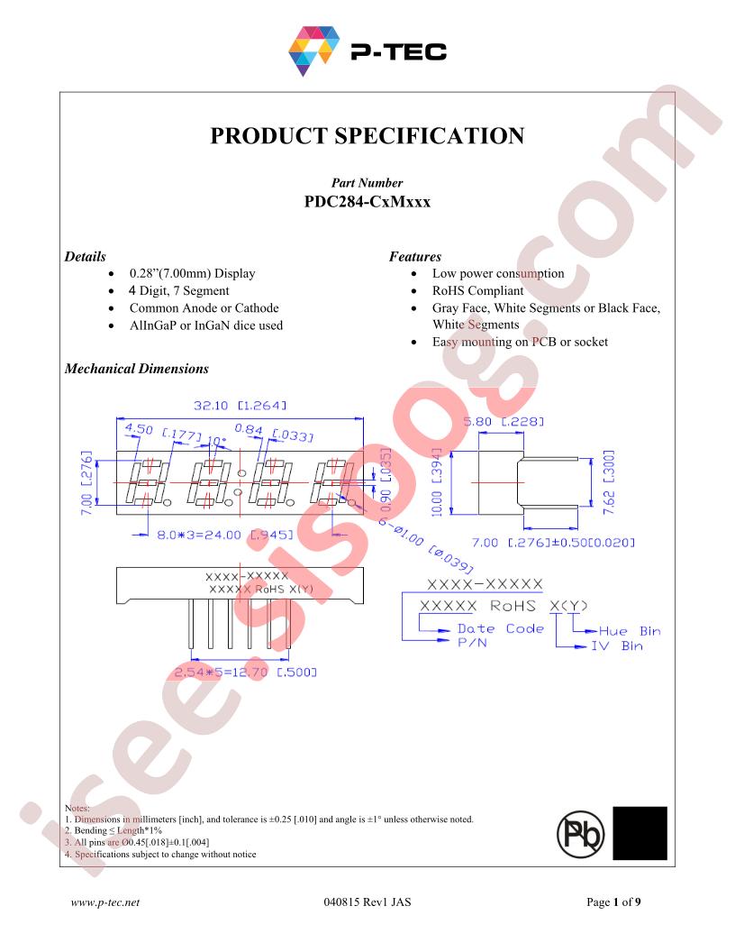 PDC284-CXMXXX