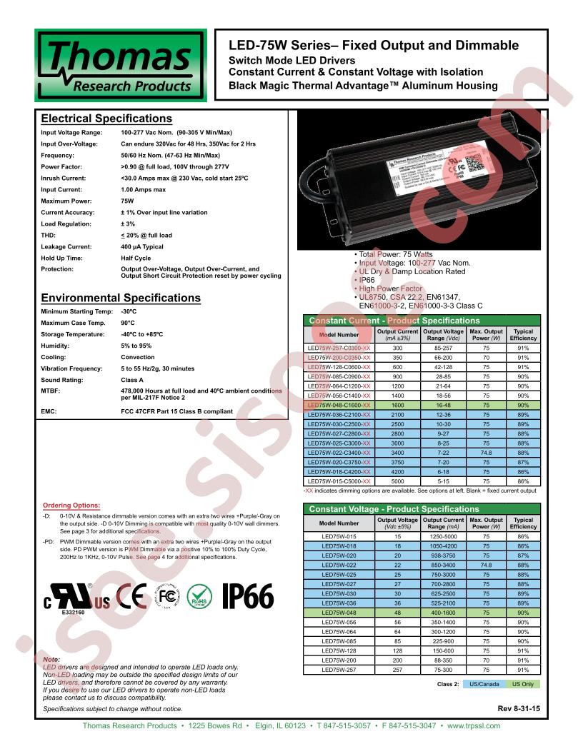 LED75W-257-C0300-XX