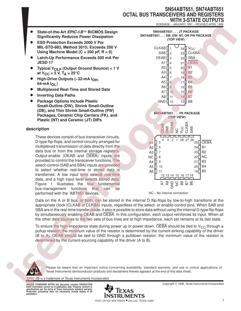 SN54ABT651_08