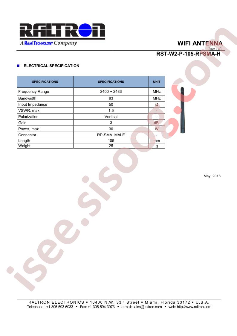 RST-W2-P-105-RPSMA-H