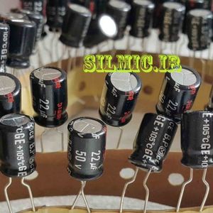 خازن بی پلار 22 میکرو فاراد 50 ولت پاناسونیک گرید صوتی مناسب کراس اوور
