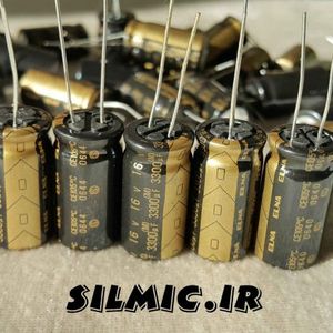 خازن آدیو 3300 میکرو فاراد 16 ولت الکترولیت ELNA سری RA2 با گرید صوتی black gold