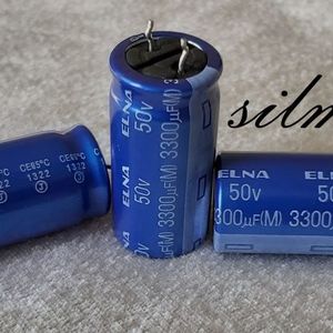 خازن 3300 میکرو فاراد 50 ولت ژاپنی ELNA مدل استاندارد blue robe سری RE3