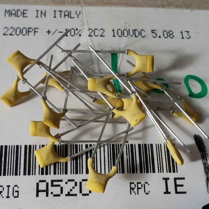 خازن 2.2 نانو فاراد 100 ولت های فرکانسی با پایداری بالا ساخت philips ایتالیا