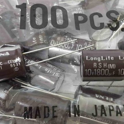 خازن 1800 میکرو فاراد 10 ولت الکترولیتی سری long life ساخت ژاپن ELNA