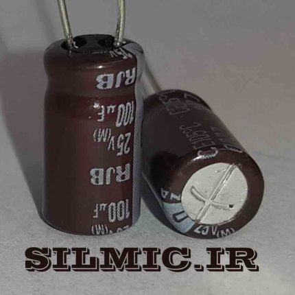 خازن الکترولیتی 100 میکرو فاراد 25 ولت ژاپنی ELNA سری RJB low impedance