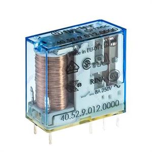 رله کتابی فیندر 12 ولت 8 آمپر 8 پایه FINDER 40.52.9.012
