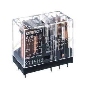 رله کتابی امرون شیشه ای 110 ولت 5 آمپر 8 پایه OMRON G2R-2