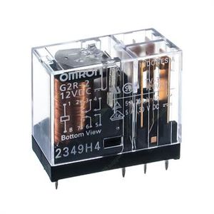 رله امرن کتابی شیشه ای 12 ولت 5 آمپر 8 پایه OMRON G2R-2